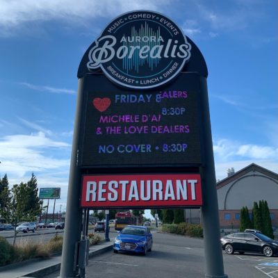 Aurora Borealis marquee. 