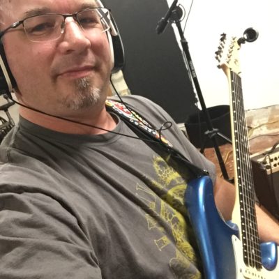 Working in the studio.